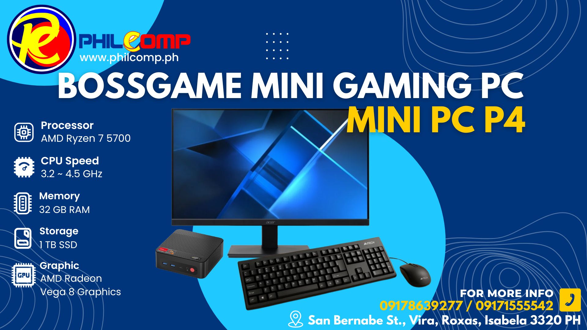 BOSSGAME MINI GAMING PC - MINI PC P4 - Philcomp Computer Center