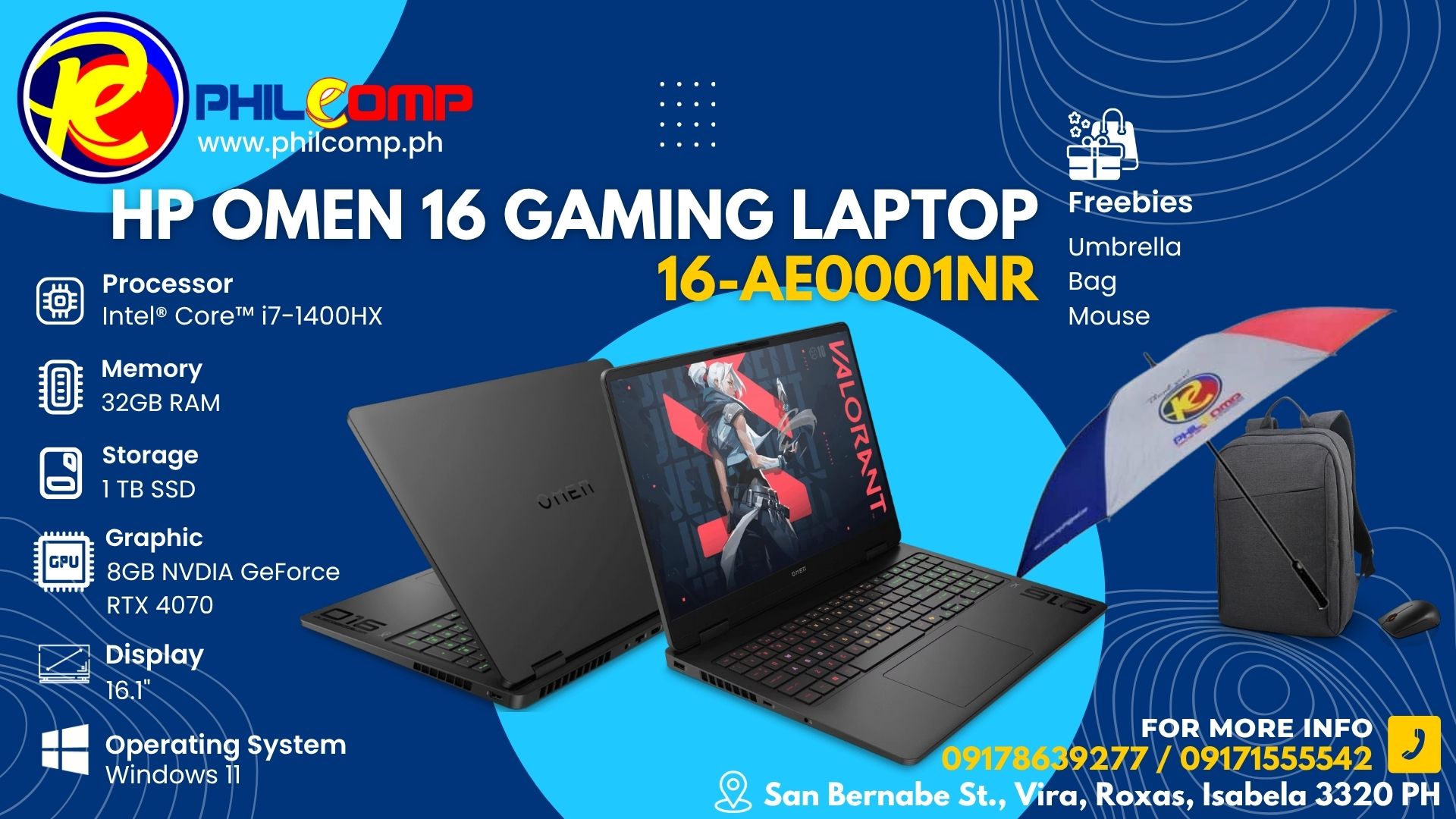 HP OMEN 16 GAMING LAPTOP - 16-AE001NR - Philcomp Computer Center